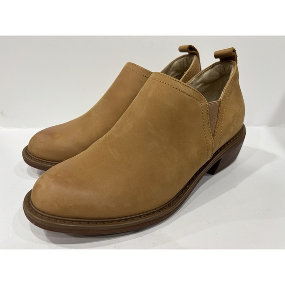 Alegria Shoes - Alegria Women's Tan Leather Slip-On Ankle Booties Shoes Size 37.5 Slip Resistant